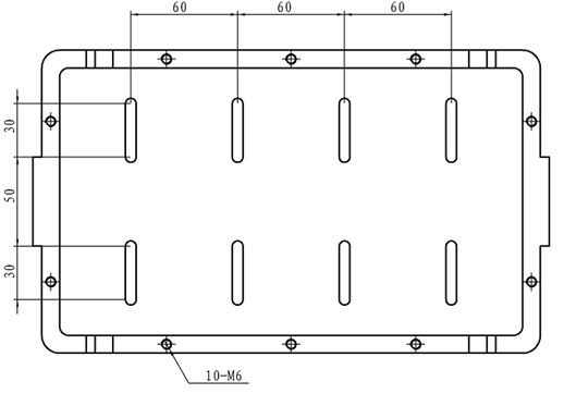 圖一 轉(zhuǎn)臺(tái)橫滾框連接尺寸圖